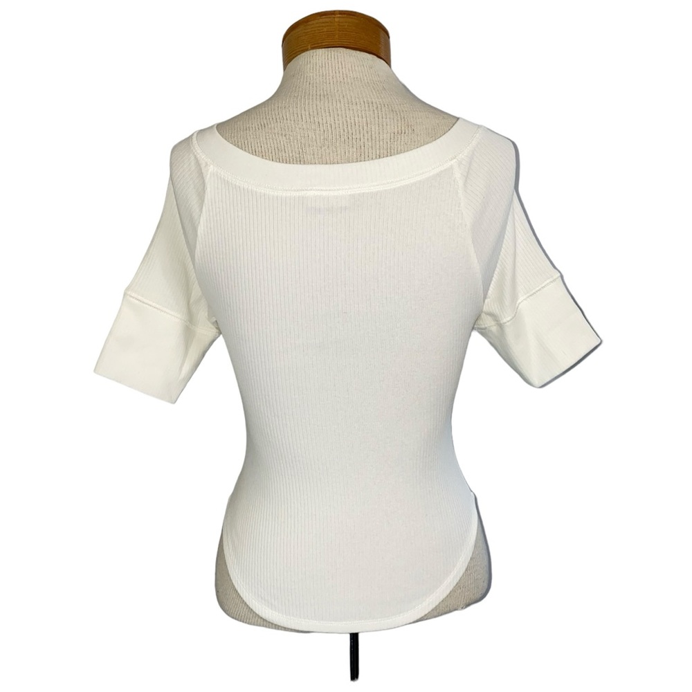 Free People Blake Ribbed BabyTee Cream XS - Picture 6 of 7